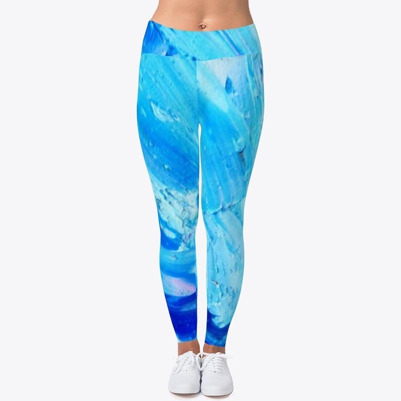 Blue paint leggings